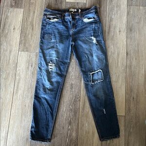 Sneak Peek Dark Blue Distressed Boyfriend Jeans